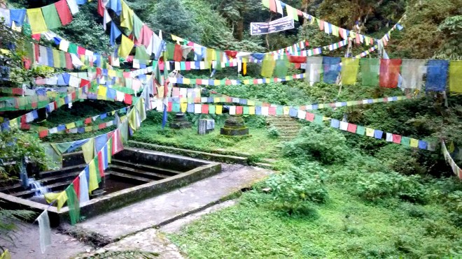 A beautiful holy fountain hidden in the forest.